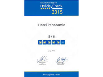 Panoramic Hotel bei der Holidaycheck Quality Selection 2015 mit "sehr gut" bewertet