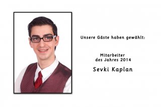 Unsere Gäste haben gewählt. Sevki Kaplan ist Mitarbeiter des Jahres 2014 im Panoramic Hotel Harz
